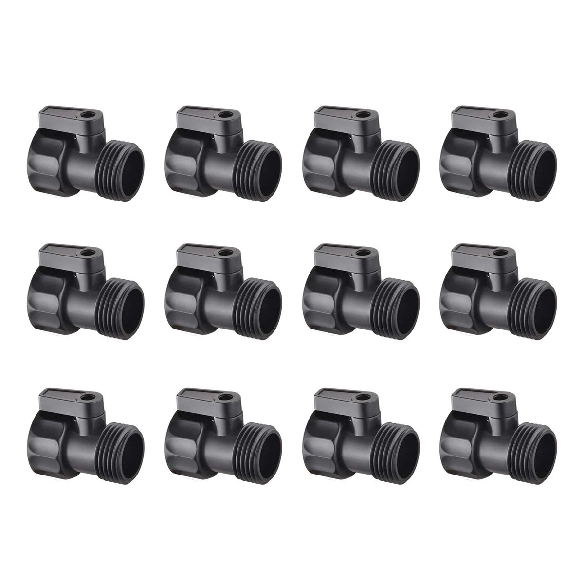 12 Pack Shut-Off Valve for Garden Hose 3/4" GHT
