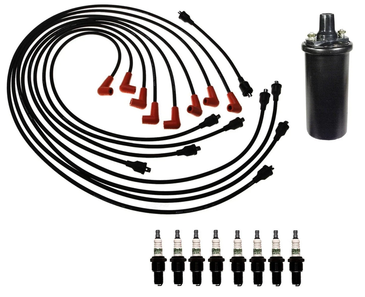 Ignition Wires & Spark Plugs Kit for Chevrolet P20 Series GMC V8 (1 Coil, 8 Plugs)