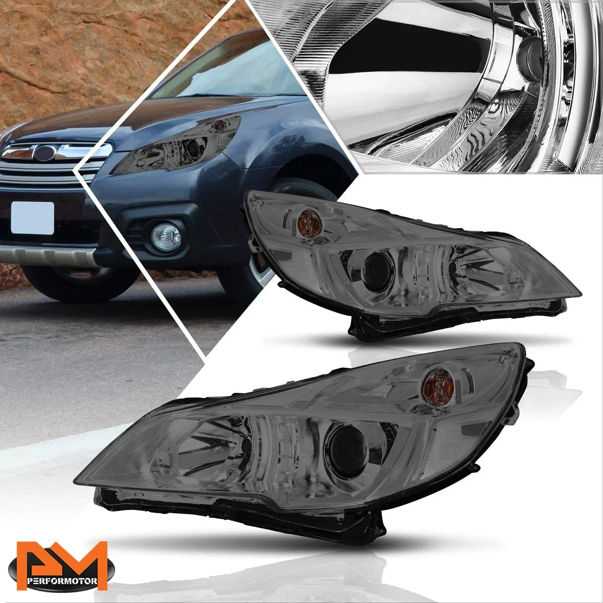 Projector Headlights for Subaru Outback/Legacy (2010–2014) Smoked Housing