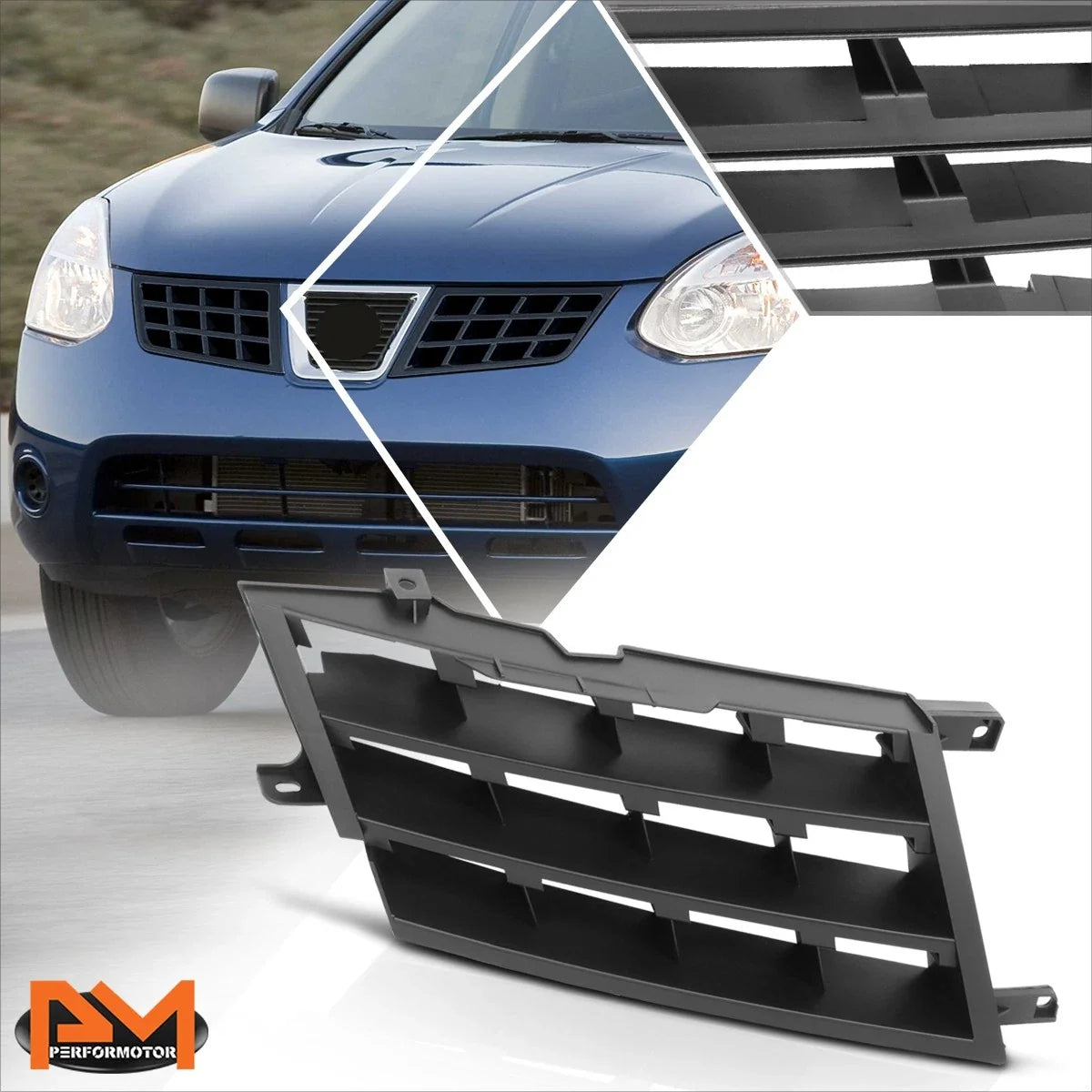 Right Side Outer Grille for Nissan Rogue (2008–2010) - Factory Style Square Mesh