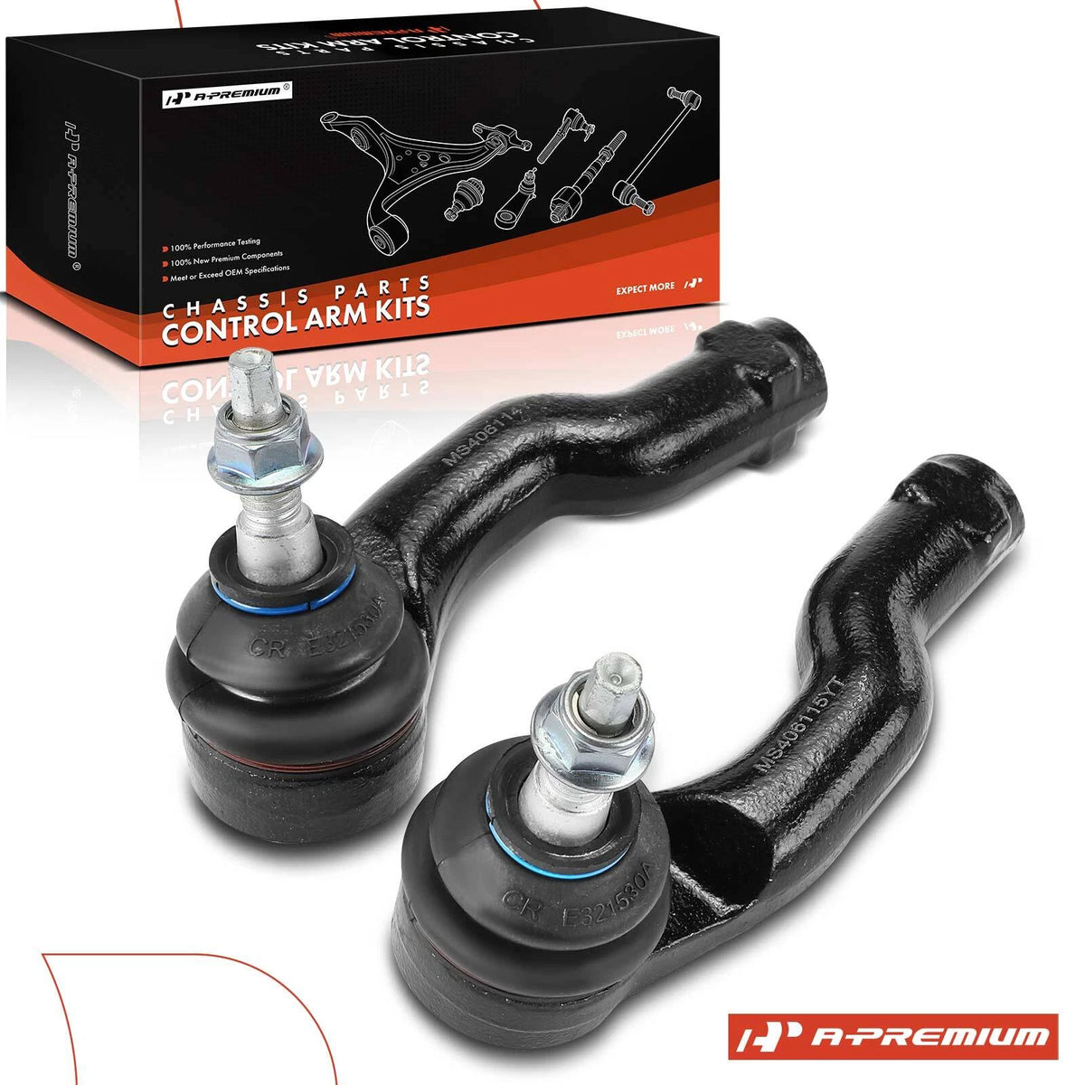 2X Front Outer Tie Rod End for Ford Escape (2020–2023) MCF2514, LX6Z3A130B