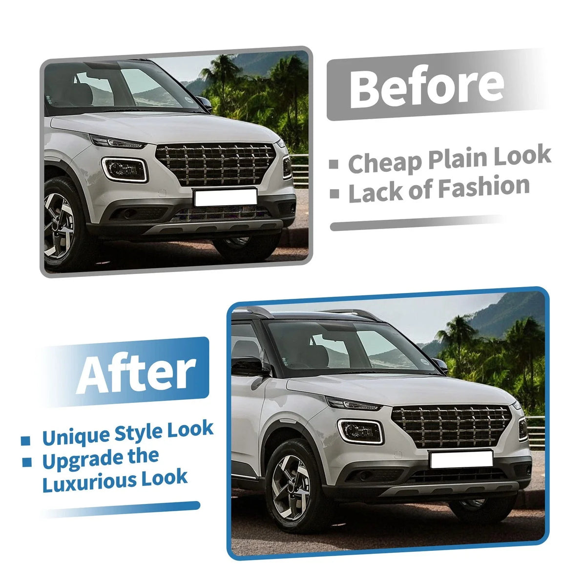 Lower Grille Front Bumper Grille for Hyundai Venue (2020–2022)
