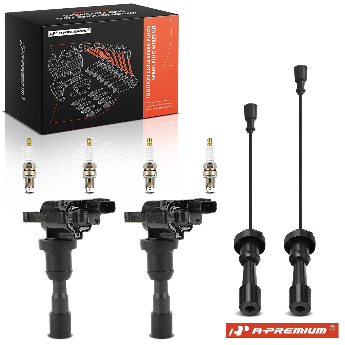 2X Ignition Coil & 4X Iridium Spark Plugs for Mitsubishi (MD363552, UF-523)