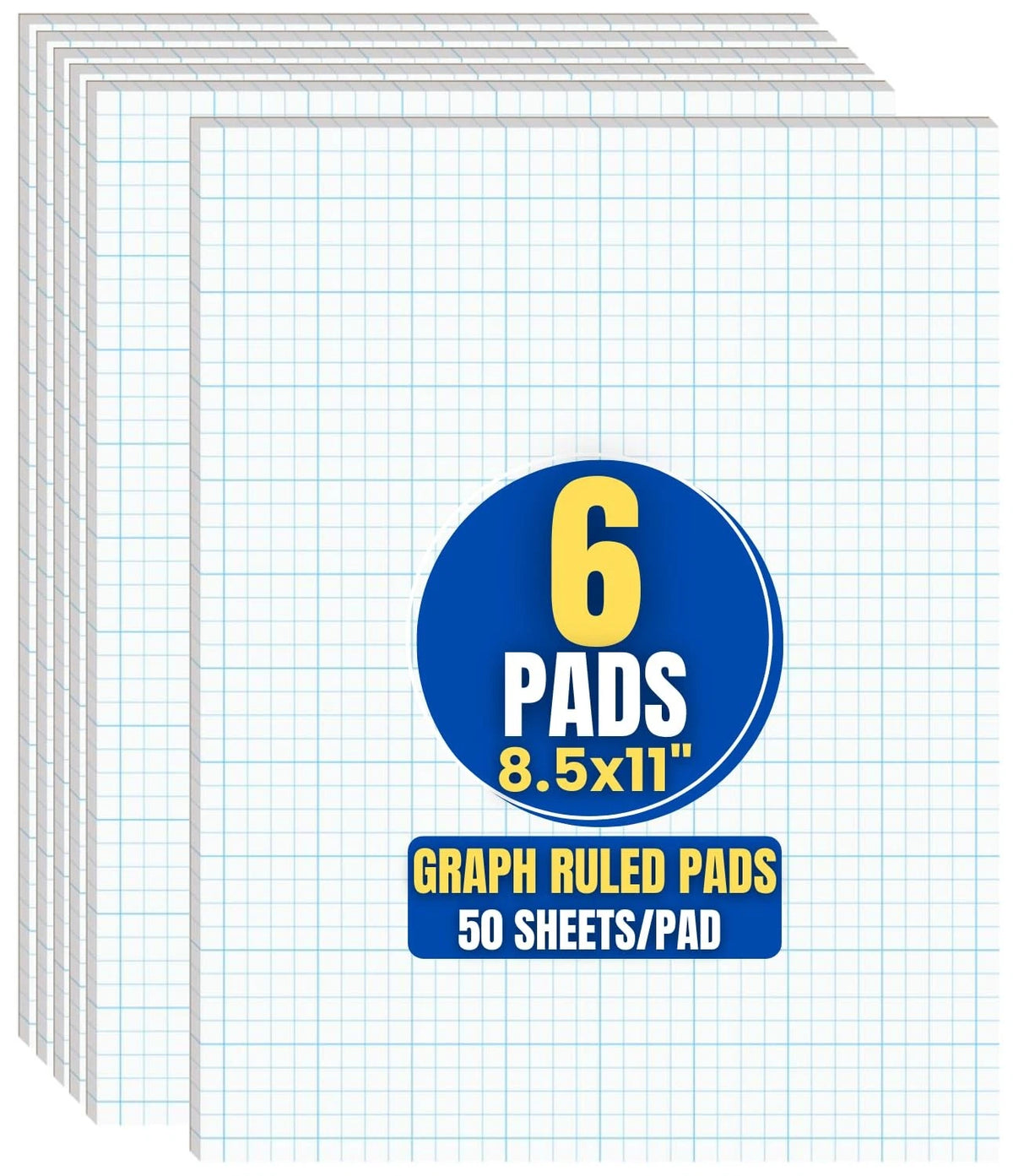 Graph Pads for 8.5" x 11" Quadrille Pad (50 Sheets)