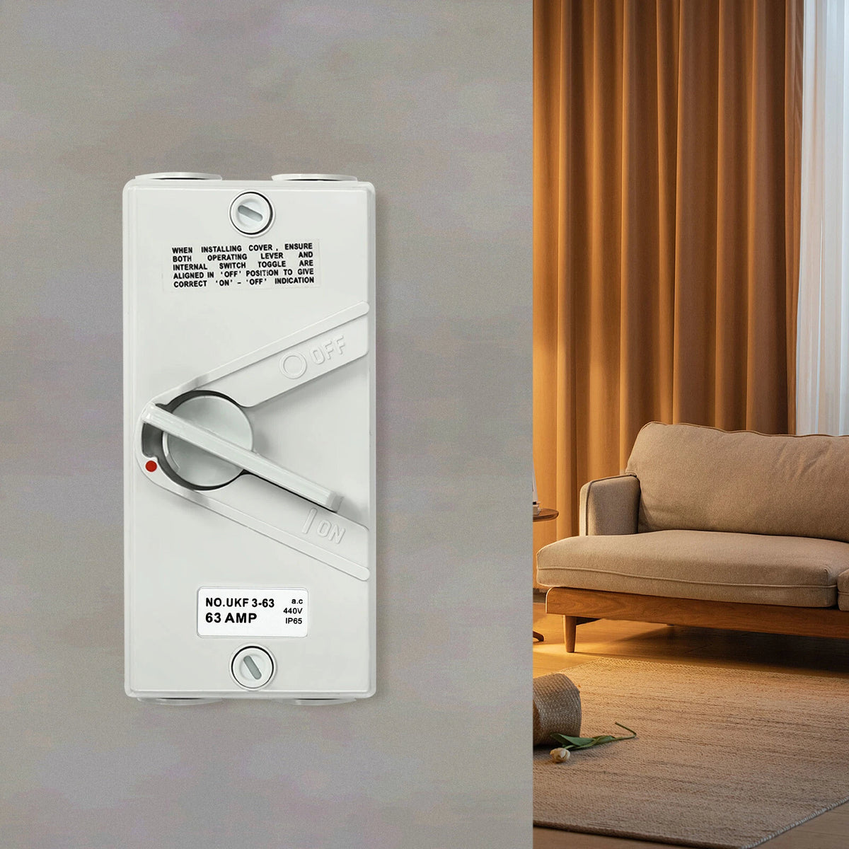 3-Pole Waterproof Isolating Switch 63A 440V for Three-Phase Systems