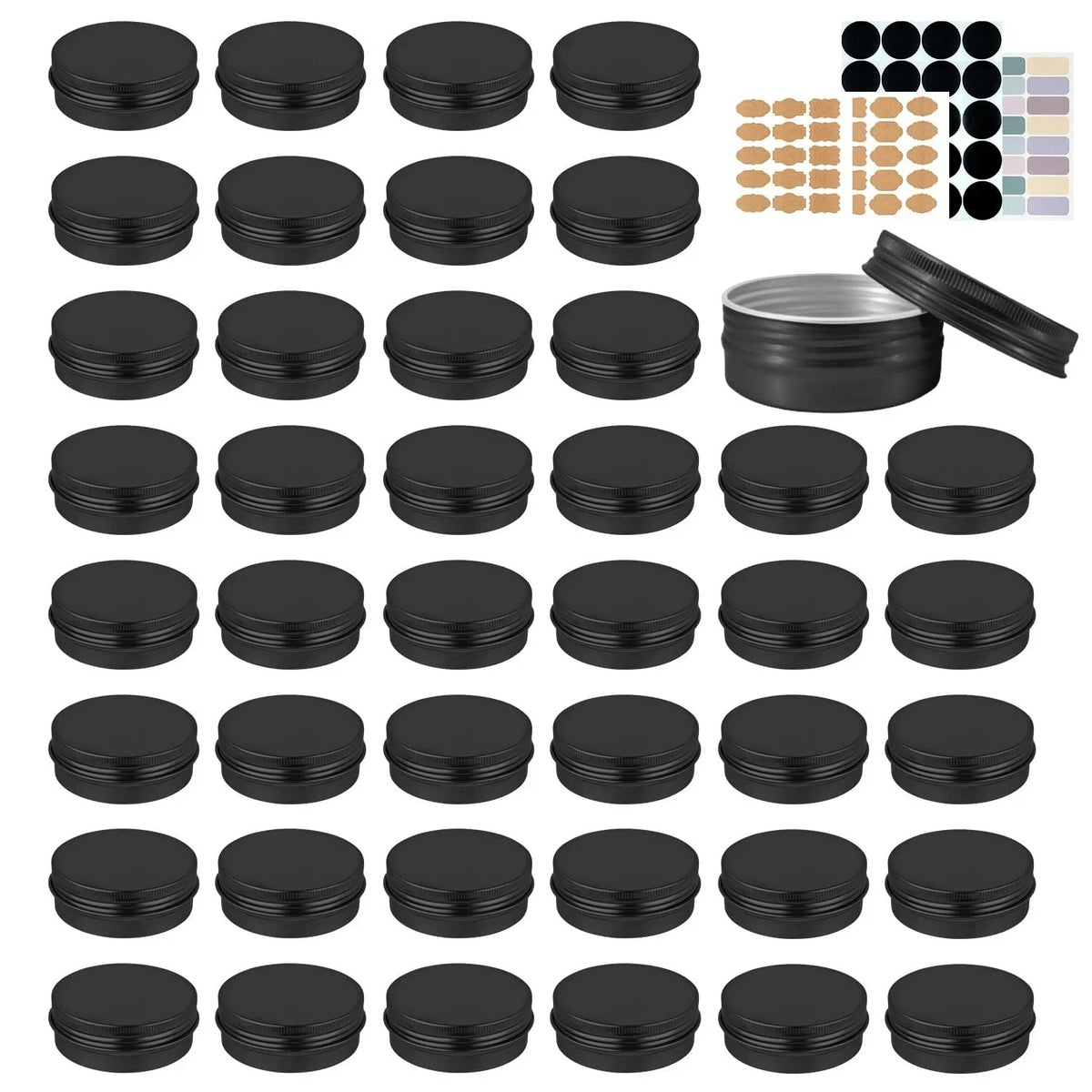 60 Pack Salve Tins for Various Uses (2 oz Round Aluminum with Lids)