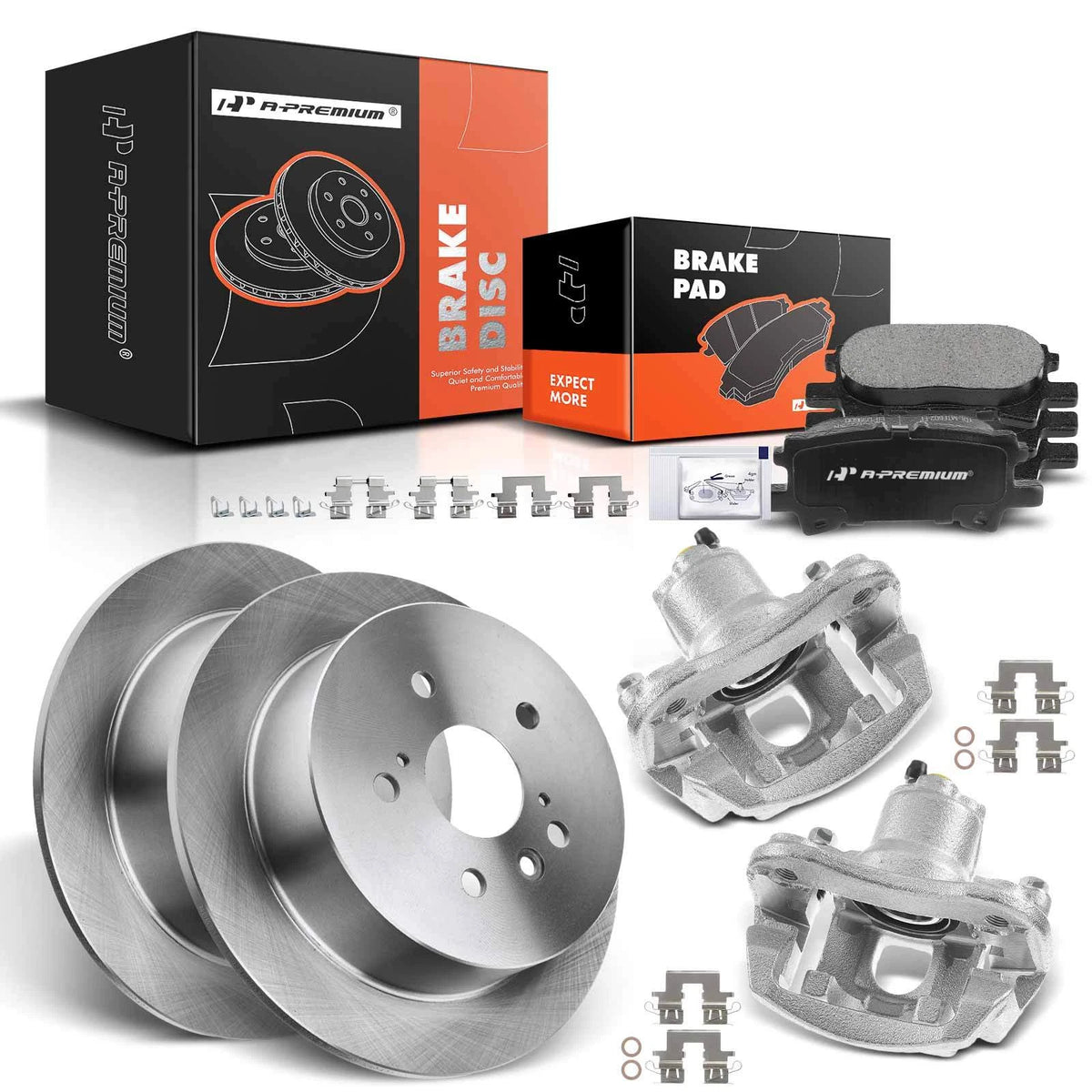 A-Premium 2X Rear Brake Rotor & Ceramic Pad Set for Toyota Highlander (2014–2019) - 12144131, BR31356, BP996C