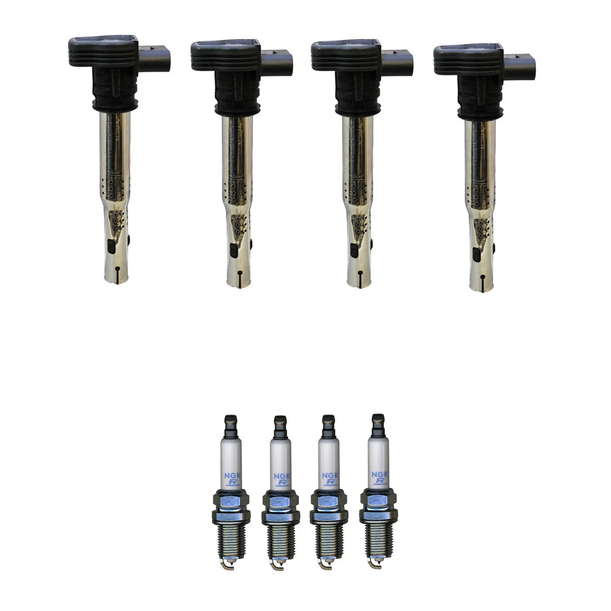 Set of 4 Ignition Coils & NGK Platinum Spark Plugs for Audi A3 A4 A5 A6 Golf (2006–2016)