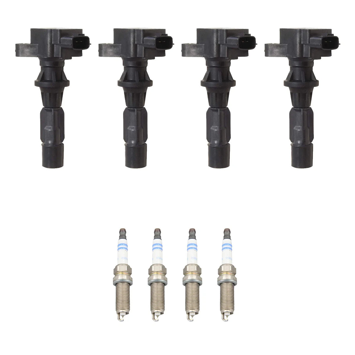 Set of 4 Ignition Coils & Spark Plugs for Mazda 3 (2004–2013)