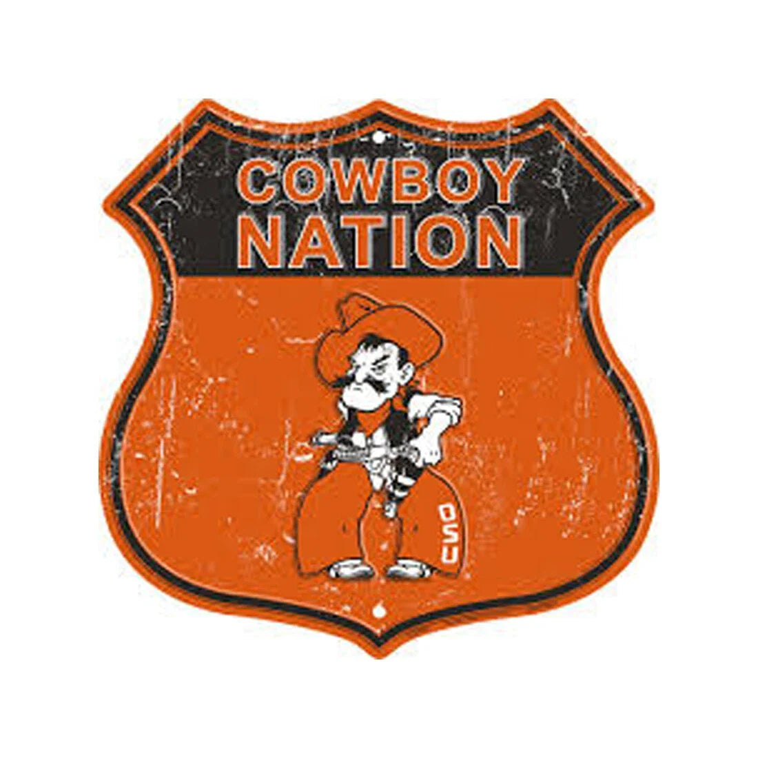 Metal Sign for Oklahoma State University Cowboys (Embossed)