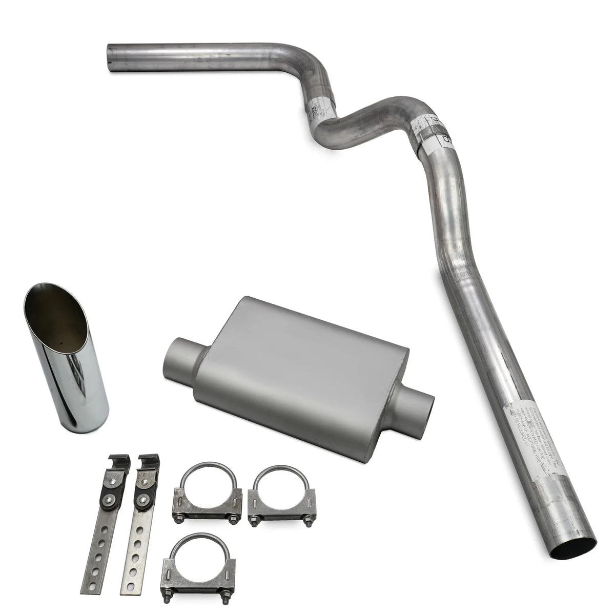 Single 3" Exhaust Kit for Chevy GMC 1500 (1988–1995) 2 Chamber Slash Tip