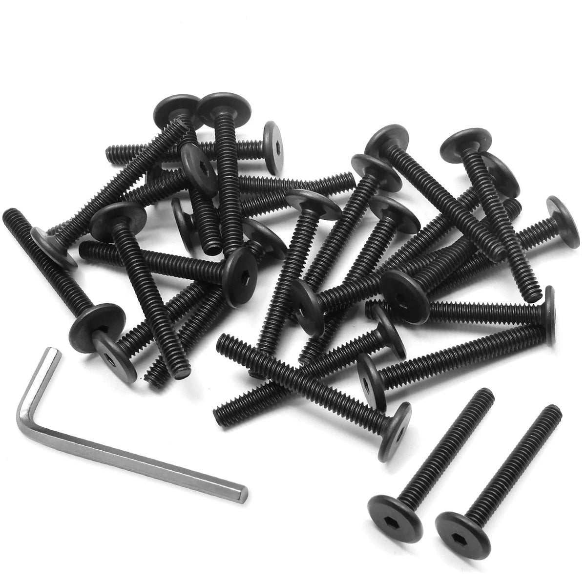 30 Pcs Flat Head Allen Bolts 1/4-20 x 2 Inch for Various Applications