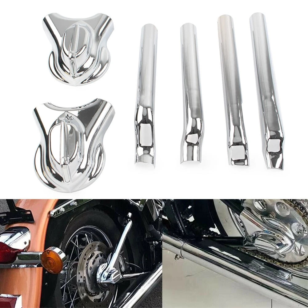 Rear Phantom Swingarm Axle Covers Kit for Harley Softail FXST FXSTC FLSTC