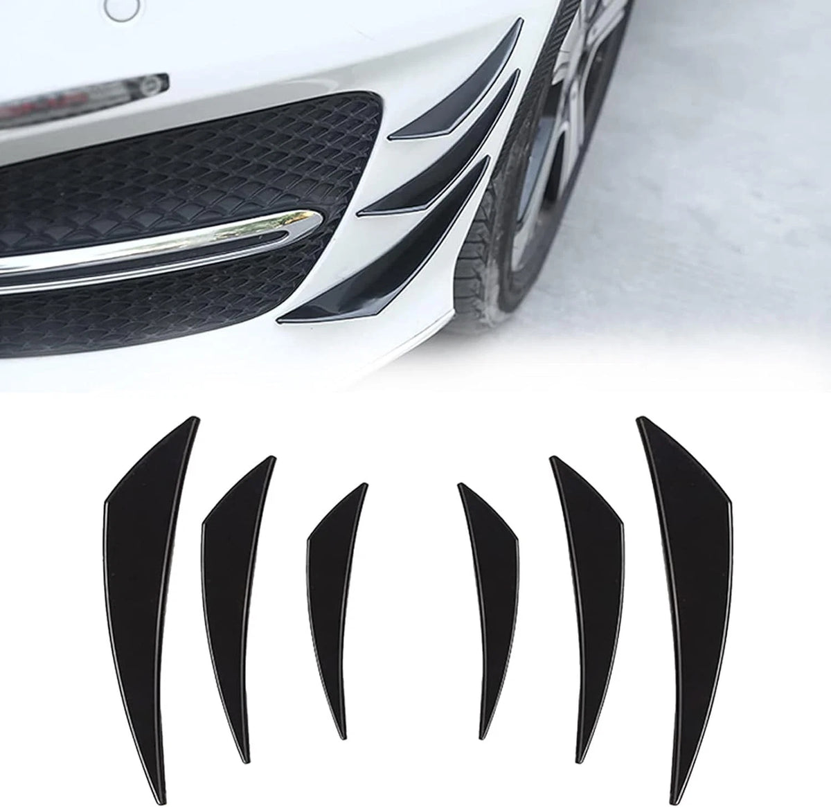 Set of 6 Universal Front Bumper Splitters for Cars