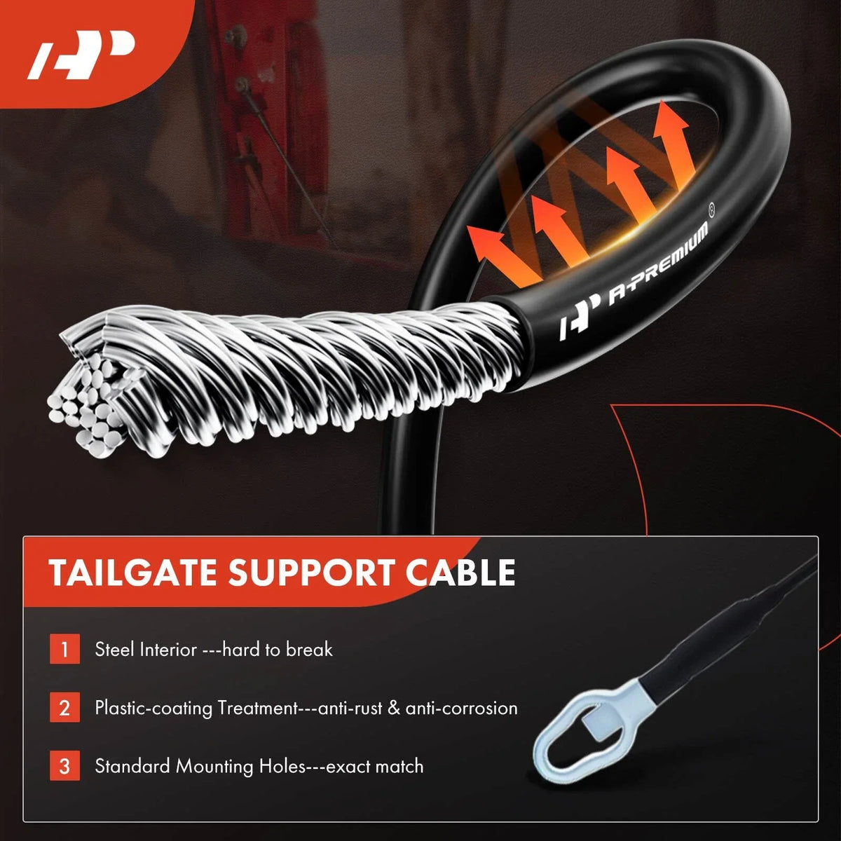 Tailgate Hardware Rebuild Kit with Cable for Ford F-150 F-250 (1988–1996)