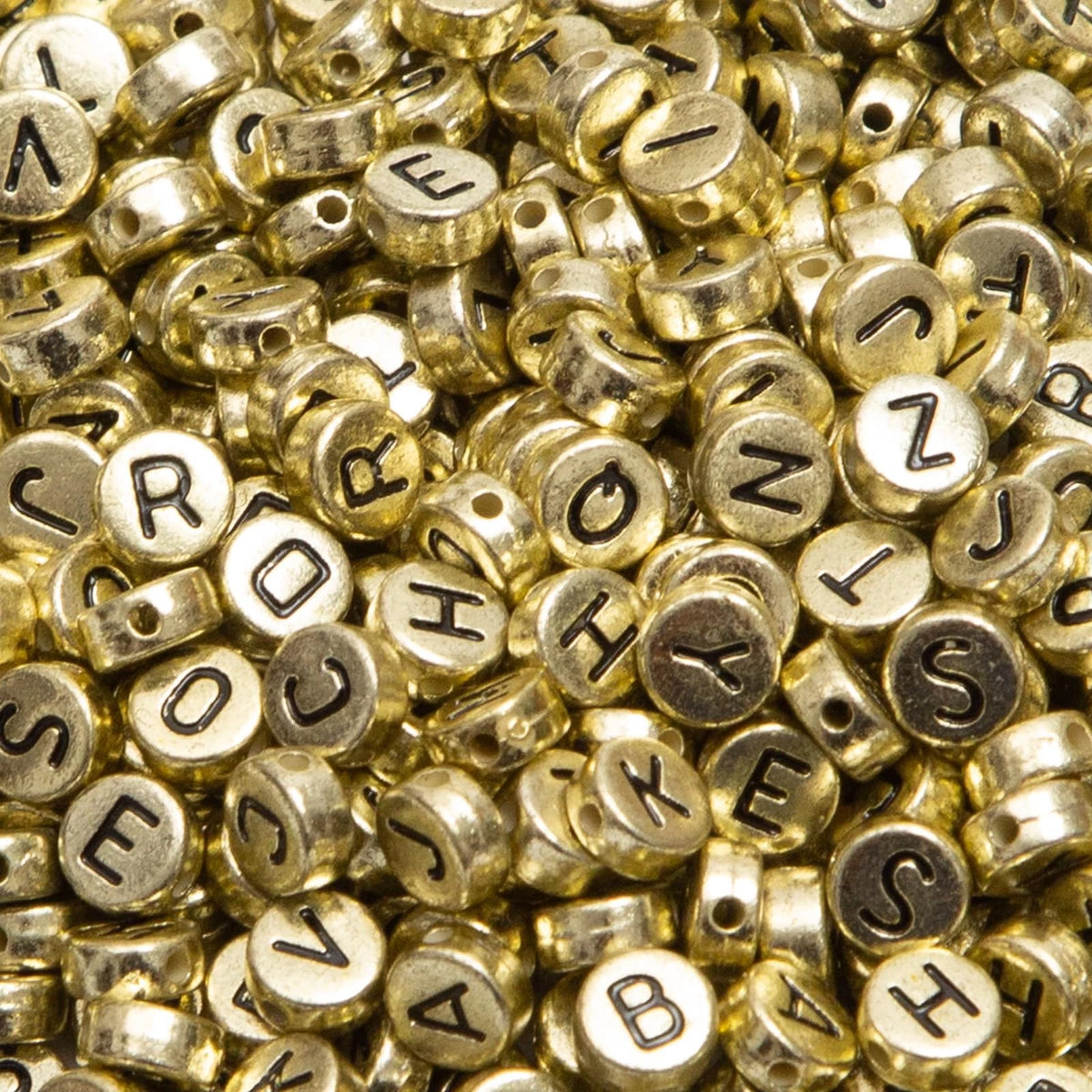 1000pcs Gold Letter Beads for Bracelets (4x7mm)