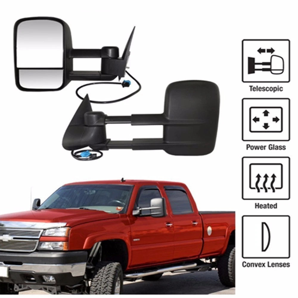 Power Heated Towing Mirrors for Chevy Silverado GMC Sierra (2003–2006) - Towing Mirrors, Telescoping