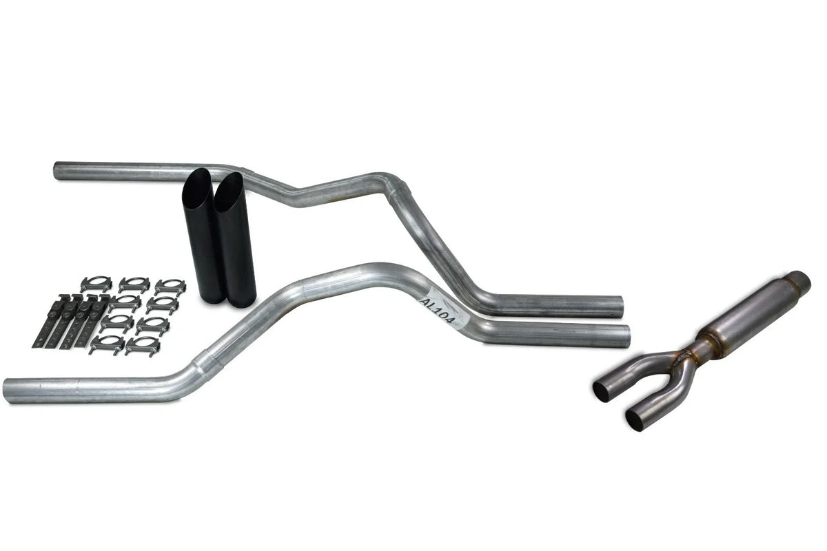 2.5" Dual Exhaust Kit for Dodge Ram 1500 (2009–2018) - Glasspack, Black Tip
