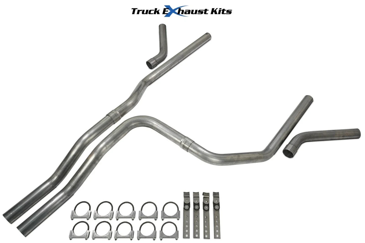 2.5" Dual Exhaust Kit for Chevy Suburban (2007–2014) C Exit No Muffler No Tip