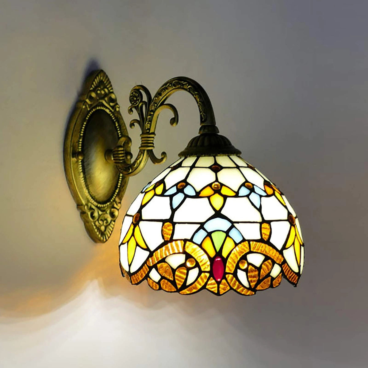 Stained Glass Wall Lamp for Bathroom Sconce (Tiffany Style)
