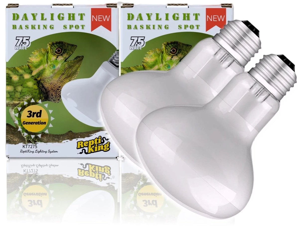 2X 75W ReptiKing Heat Bulb Lamp for Reptiles (Daylight)