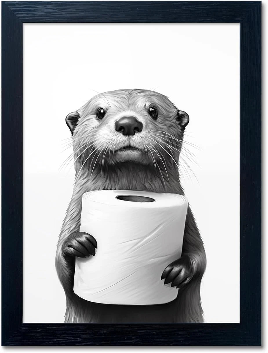 Framed Black and White Bathroom Wall Art Decor for Home