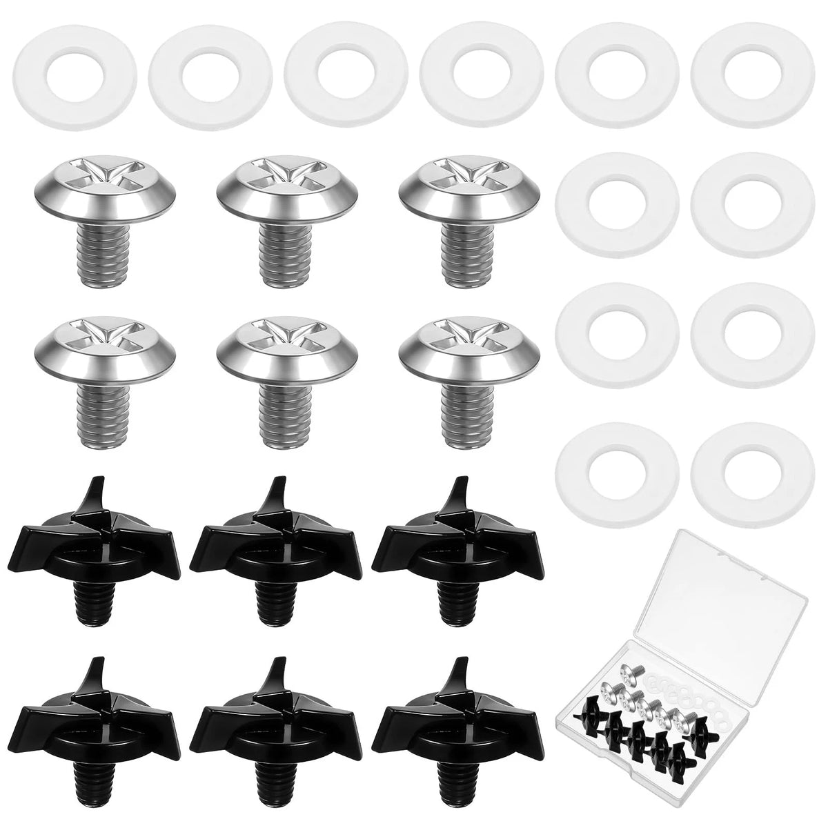 12X Motorcycle Helmet Visor Screws 2.2cm x 1.6cm Black Silver