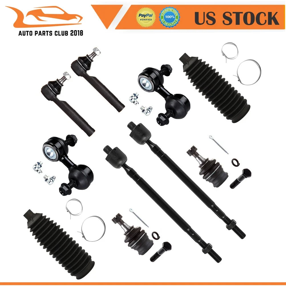 10pcs Front Lower Ball Joints & Tie Rod End for Subaru Impreza (2002–2015)