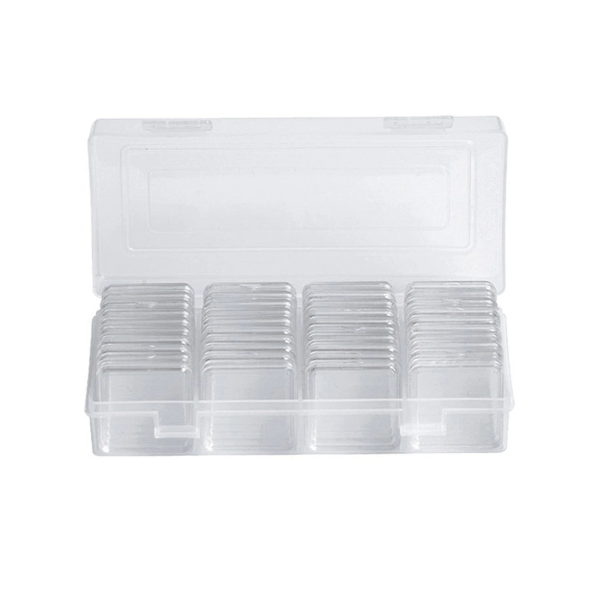 40Pcs Clear Plastic Coin Storage Boxes for 17/20/25/27/30mm Coins