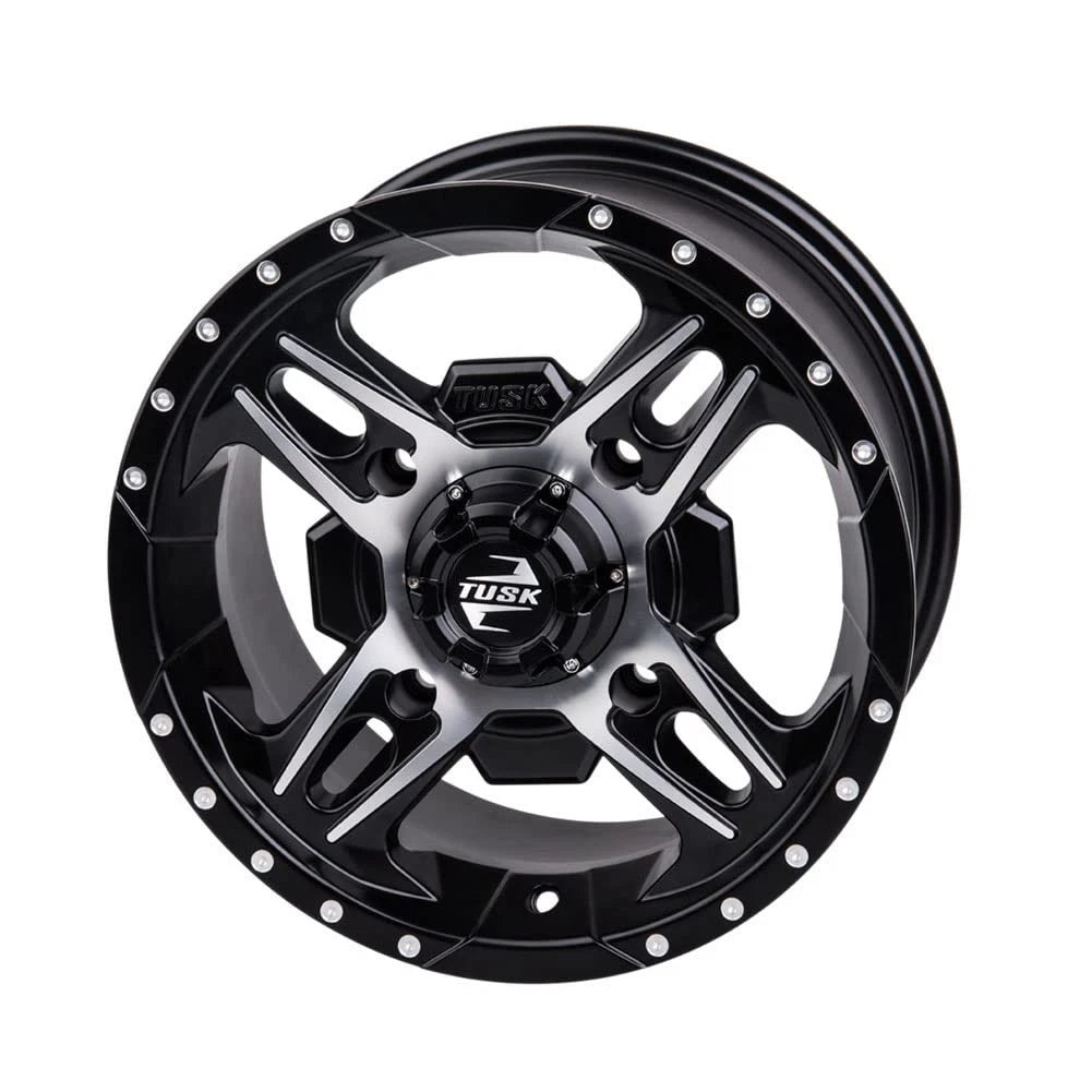 Set of 4 Tusk Beartooth Wheels 14x7 4/137 +2.0 Machined/Black (1852770013)