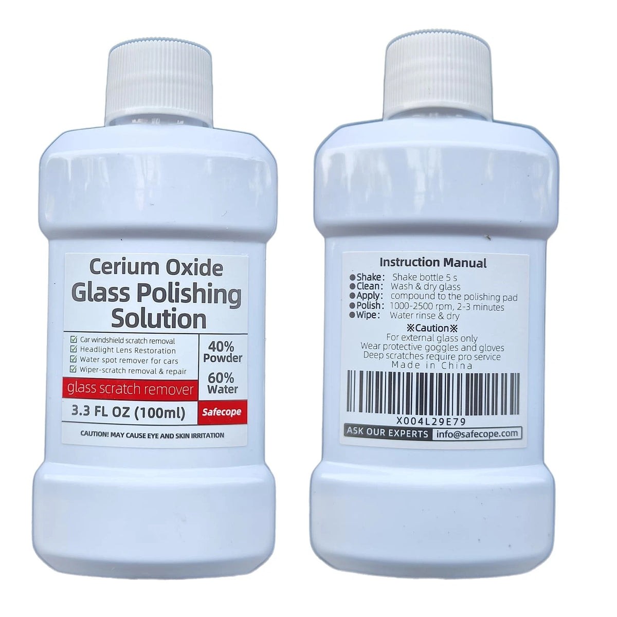 Cerium Oxide Glass Polishing Compound for Automotive Use (3.3oz)