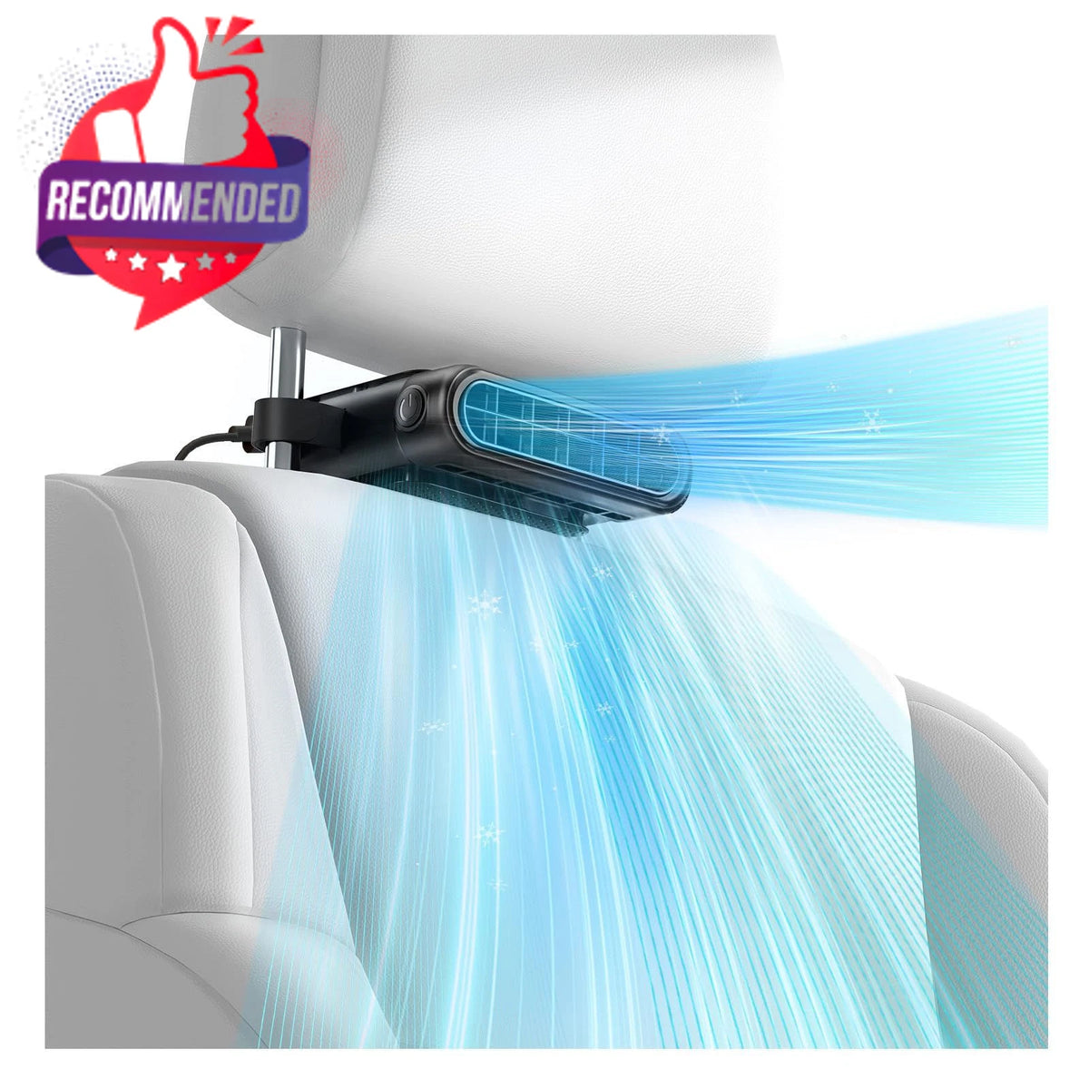 Dual Airflow Car Seat Back Cooling Fan Headrest Cushion Ventilator