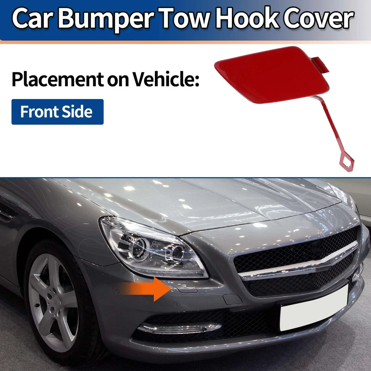 Front Bumper Tow Hook Cover for Mercedes-Benz SLK W172 (2004-2011) Bright Red