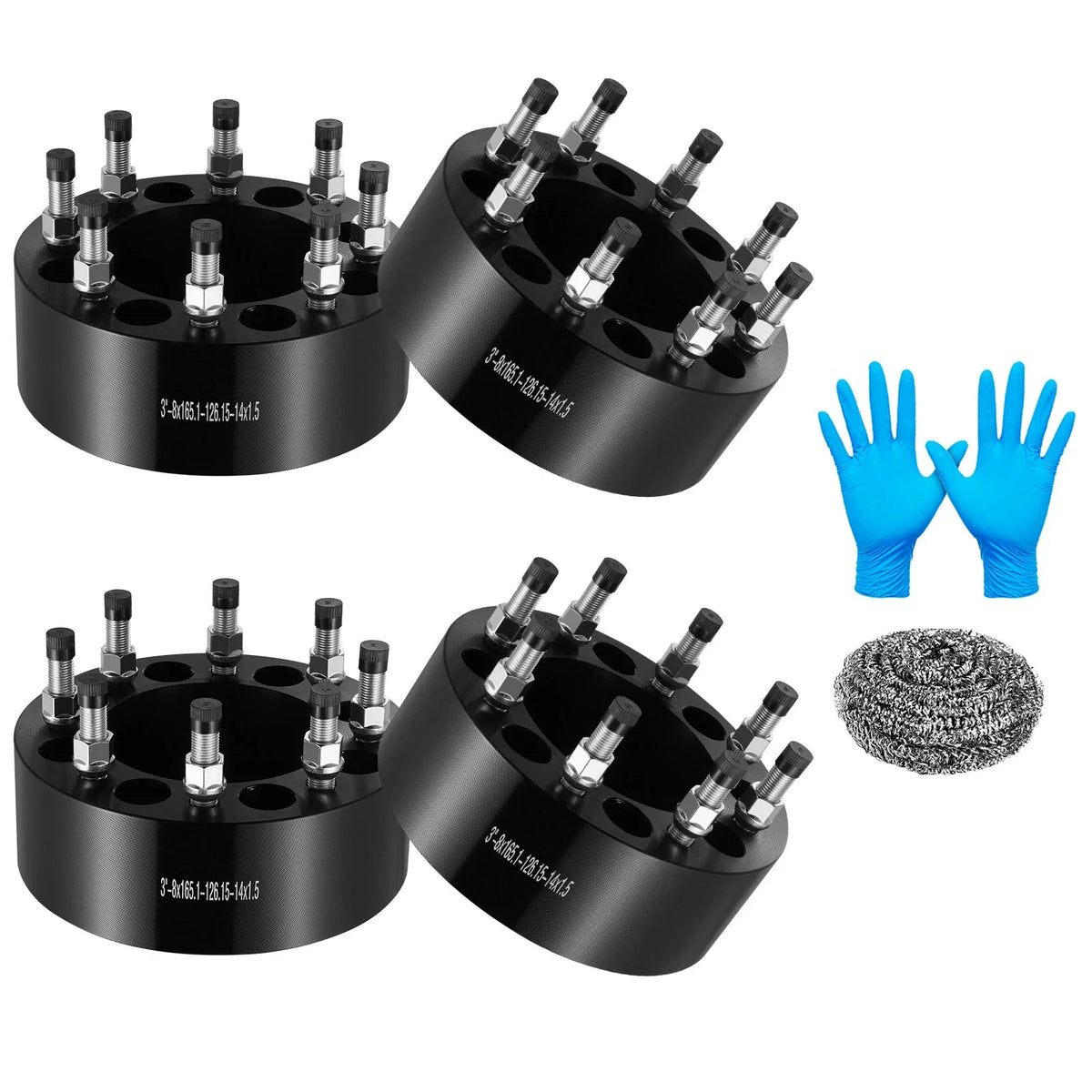 Set of 4 Wheel Spacers 3 Inch 8x6.5 8x165.1 14x1.5 for Ram 3500 (2012–2022)