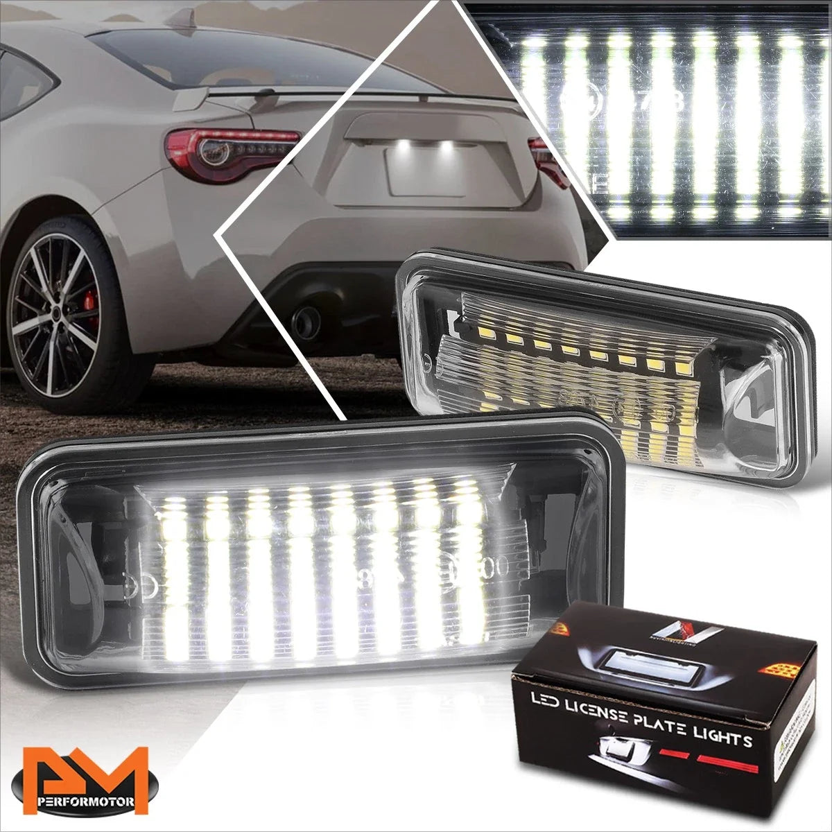 Nuvision White LED License Plate Lights for Subaru BRZ/Impreza/Legacy/WRX (2010–2020)