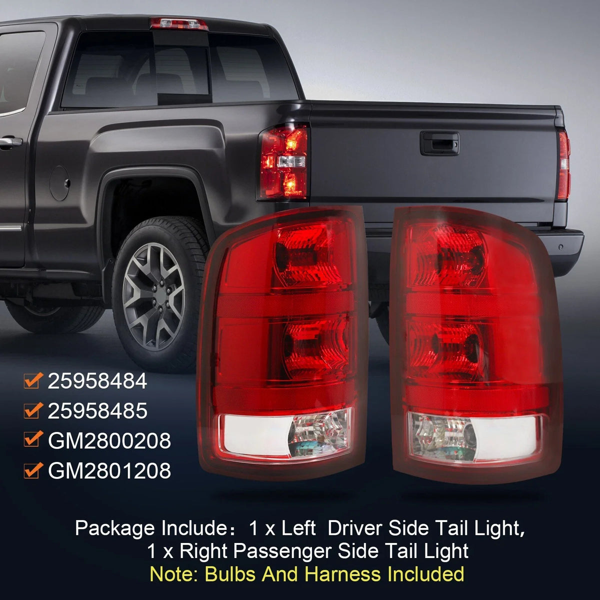 Tail Lights for GMC Sierra 1500 2500 3500 HD (2007–2013)