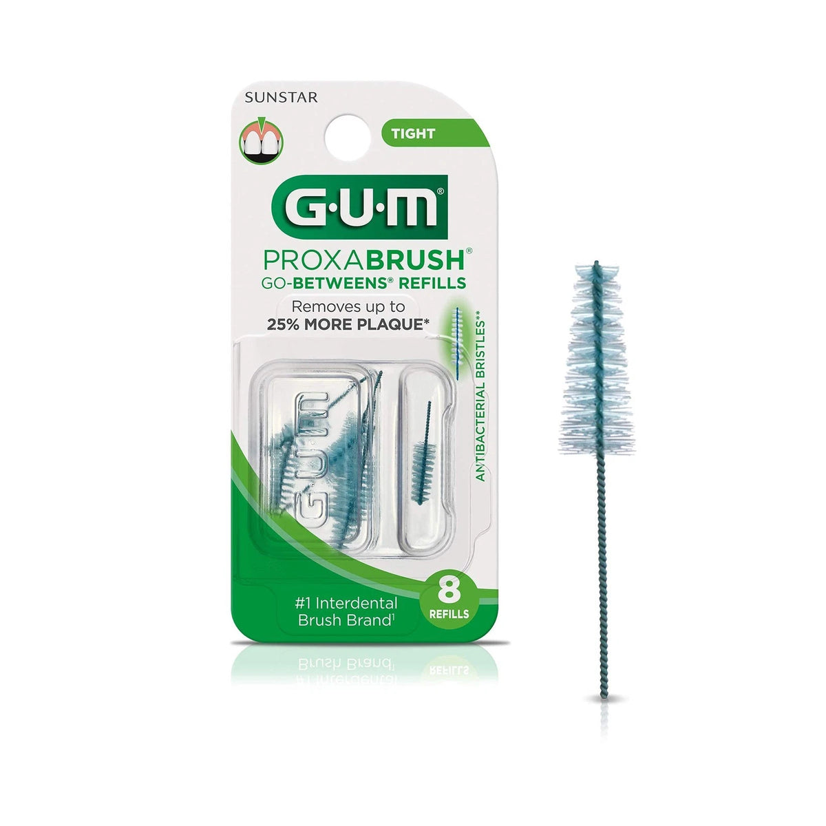 8X GUM Proxabrush Go-Betweens Refills Tight for Dental Care (Pack of 3)