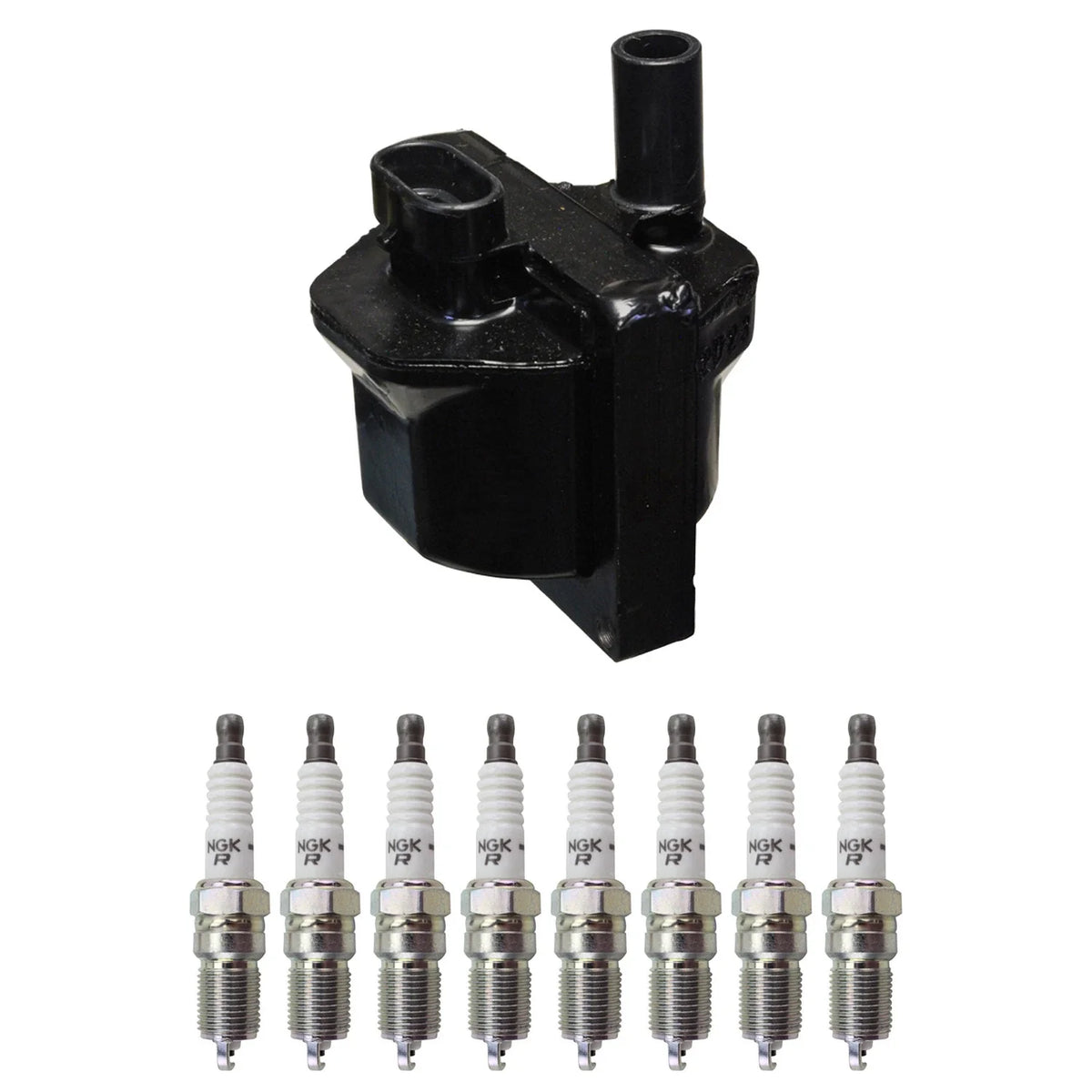 Denso Ignition Coil & NGK Spark Plugs Kit for C1500 K1500 Tahoe (1995–2000)