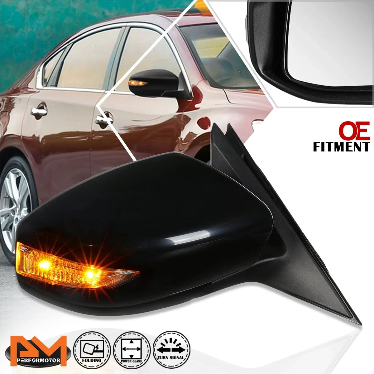 Powered Turn Signal Side Rear View Mirror for Altima Sedan (2013–2018)