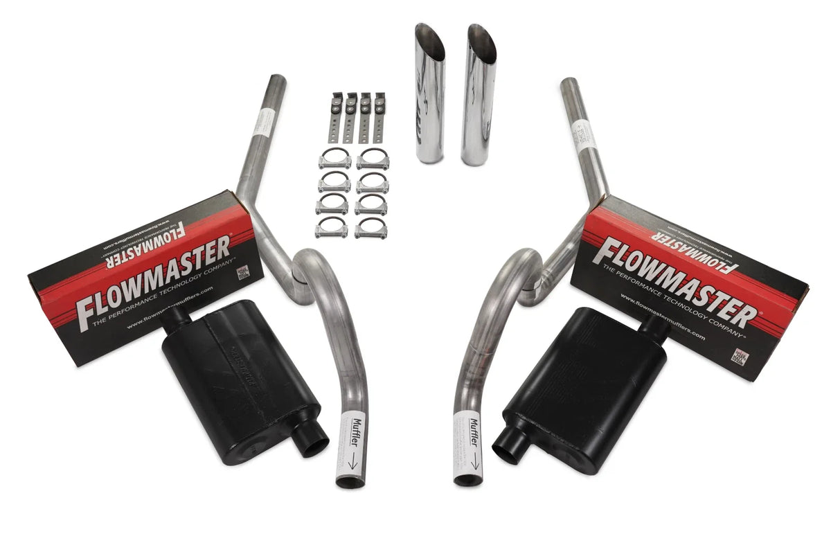 2.5" Dual Exhaust Kit for GM A Body (1964–1972) - Flowmaster 40 Series, Rear Exit