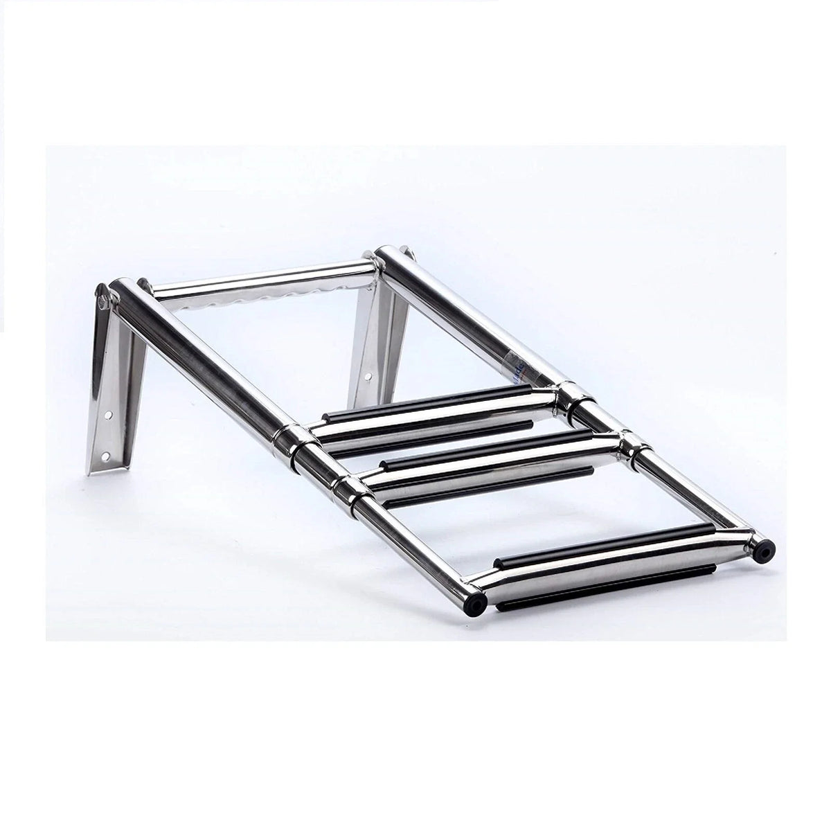 Folding Boat Ladder for Telescoping Swim Boats with Built-in Handle