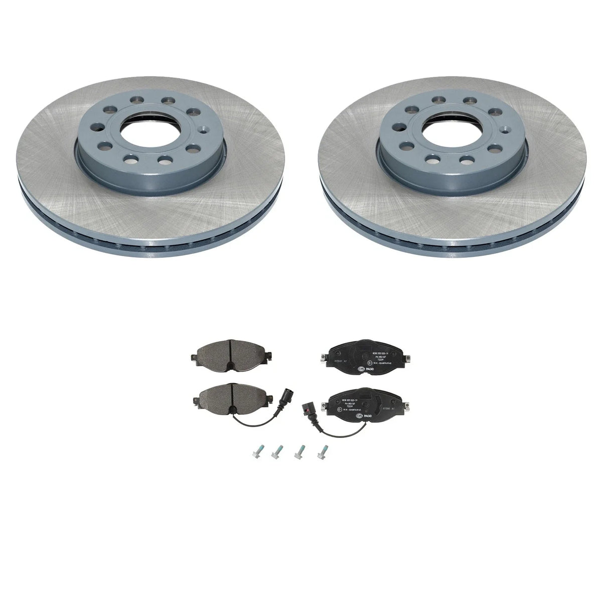 DuraGo Front Rotors & Low-Met Disc Brake Pads Kit for Audi A3 VW Golf (L4)
