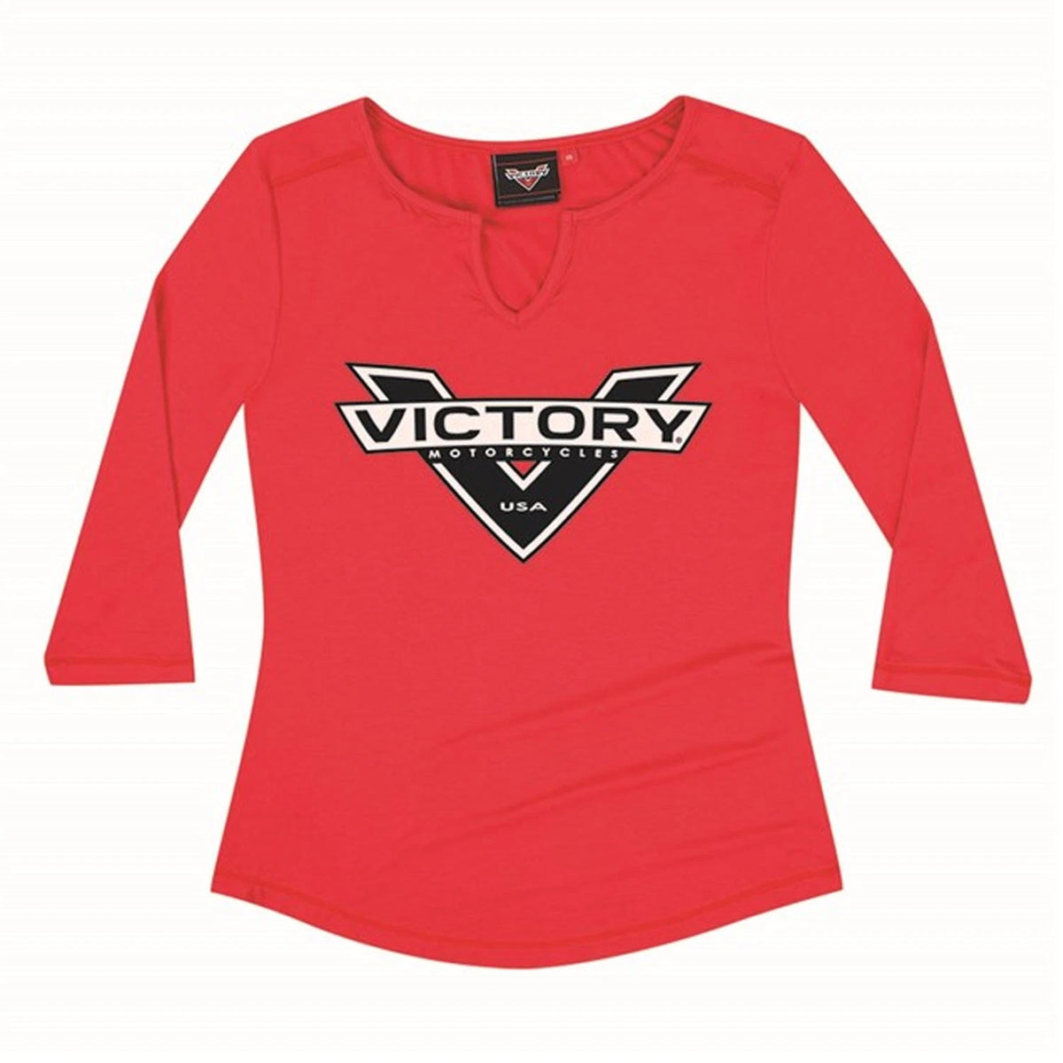 Women's Red Badge 3 QTR Sleeve Shirt for Victory Motorcycle (XL, 286798509)