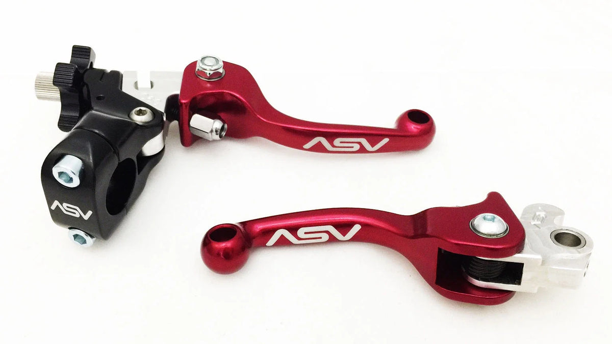ASV F3 Shorty Front Brake Clutch Perch Levers Red for Yamaha YZ 65-250 (2000-2023)