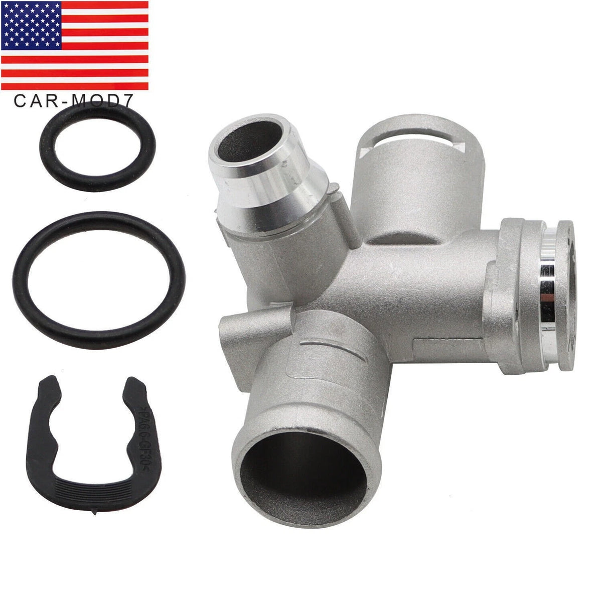 Aluminum Coolant Hose Flange for Audi A4 B7 (2005–2009) 06D121132C, 06D121133A