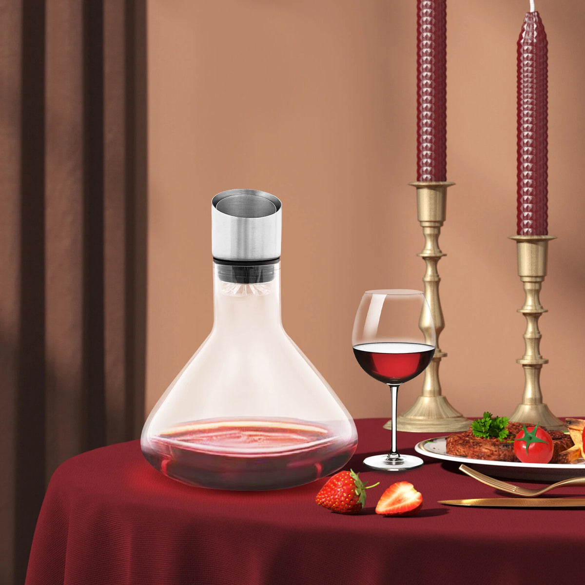 Red Wine Carafe Decanter with Aerator Filter 50.73 oz/1500ml