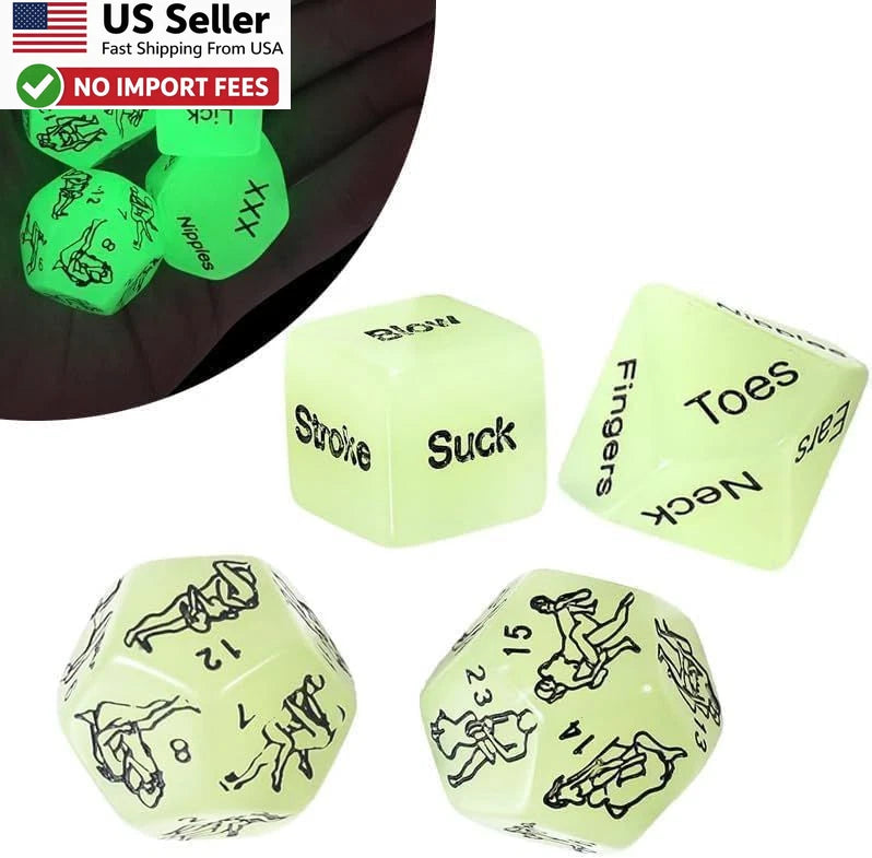 4X Glow in the Dark Decision Dice for Date Night Games