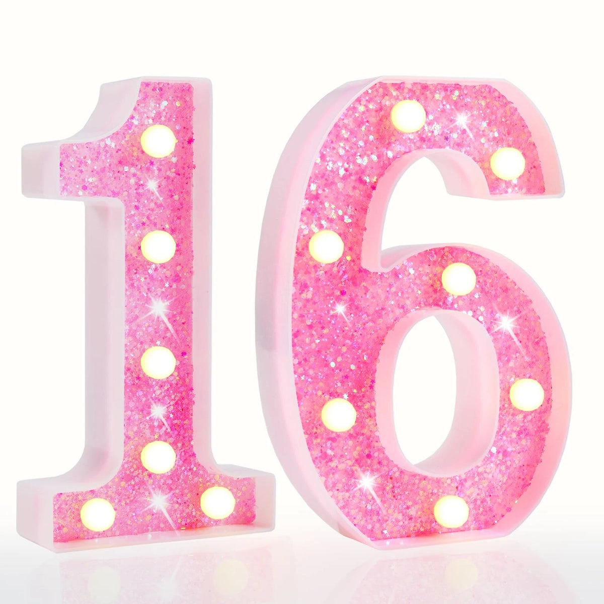Marquee Numbers Lights for Sweet 16 Birthday (LED)