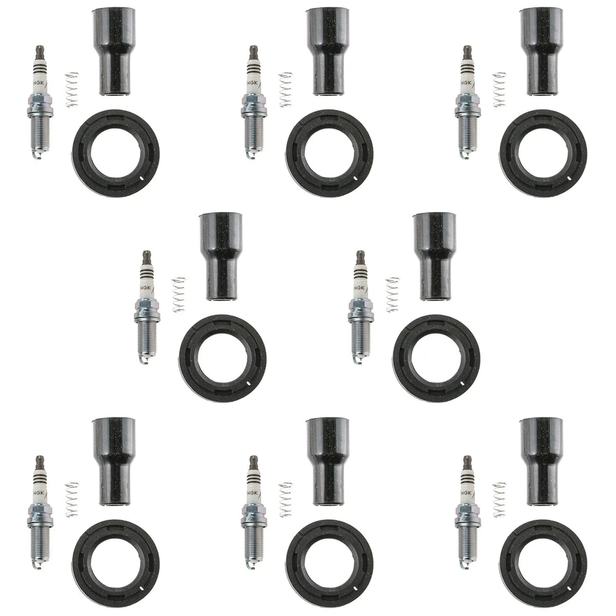 NGK 8 Iridium IX Spark Plugs & Denso Coil Boots for Land Cruiser Sequoia (2008–2021)