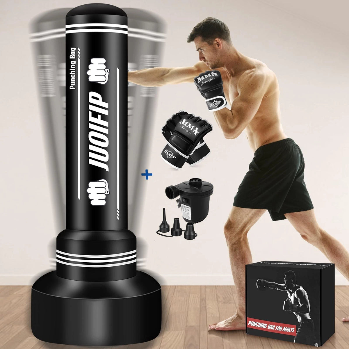 70" Heavy Punching Bag with Stand for Adults and Teens